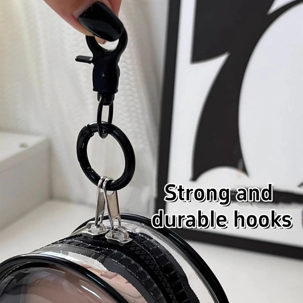 2Pcs PVC Storage Bag for Organizing Data Cables, Chargers, Earphone, Earbud, Keys, Change, Camera Chips, Portable Transparent Storage