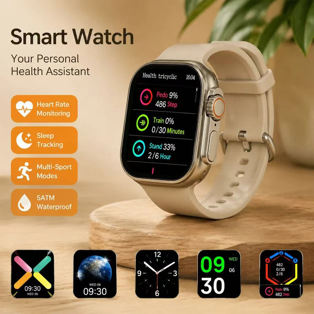 Ten-In-One Smart Watch Set with Wireless Earbuds, Multiple Watch Bands, Magnetic Charger & Protective Case, All-In-One Fitness Smartwatch Gift Box for Men Women