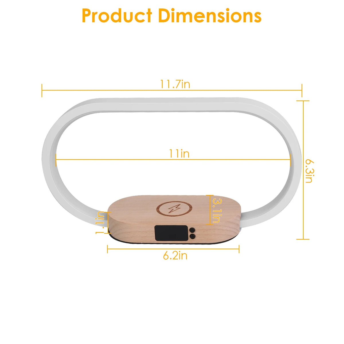 Bedside Lamp with Clock and Wireless Charger