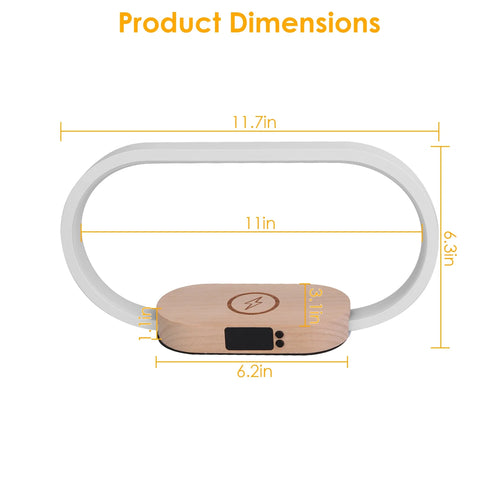 Bedside Lamp with Clock and Wireless Charger