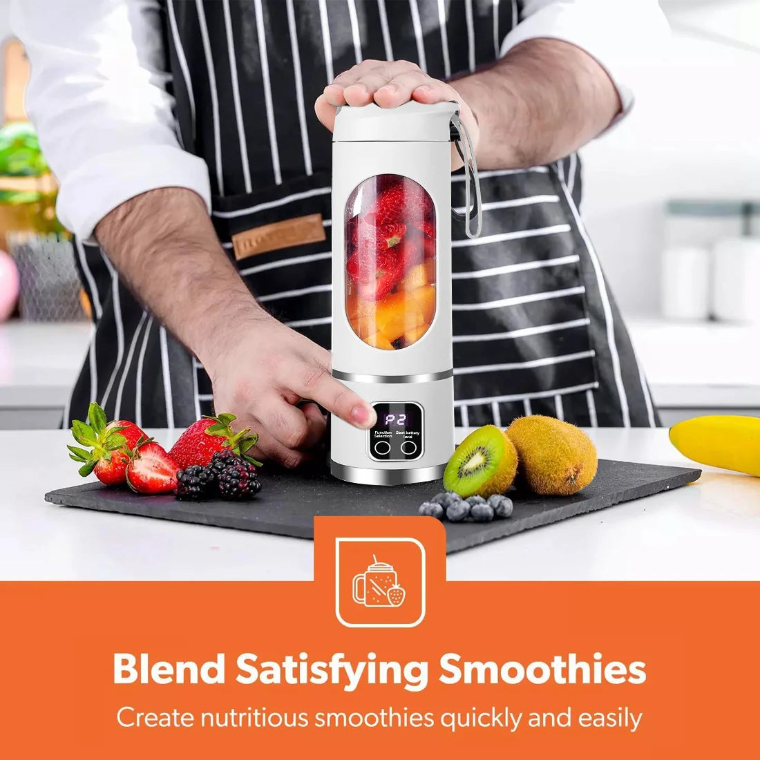 Portable USB Rechargeable Juicer Cup Electric Mixer Blender Smoothie Maker 450Ml