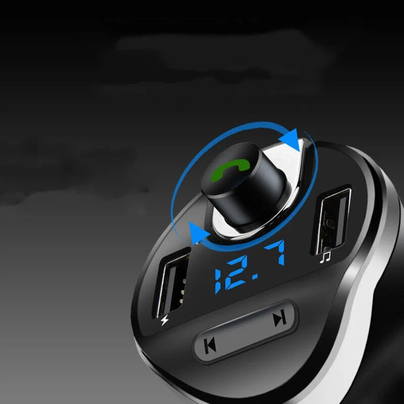 Car Bluetooth T20 Hands-Free FM Transmitter MP3 Player Phone Charger