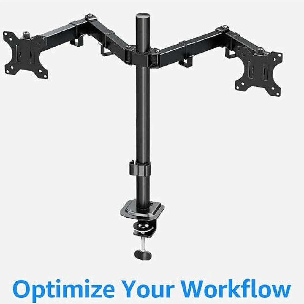 Dual Monitor Stand, Heavy Duty Adjustable Monitor Desk Mount for 2 Screens up to 32 Inches, Fully Adjustable Height, Tilt, Swivel, Rotate, Supports 17.6 Lbs per Monitor Arm, Easy Installation