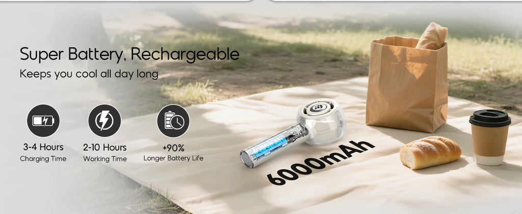 Misting Handheld Fan, 6000mAh