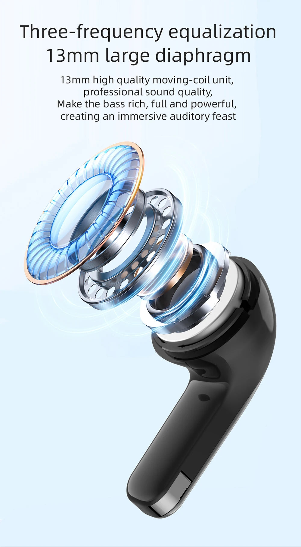 Noise Cancelling Wireless Earbuds with LED Display