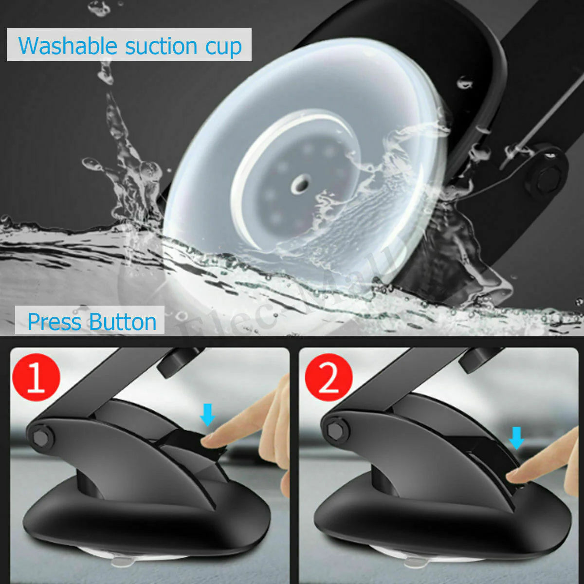 Qi Wireless Fast Charging Car Charger Mount Holder Stand 2 in 1 for Cell Phone