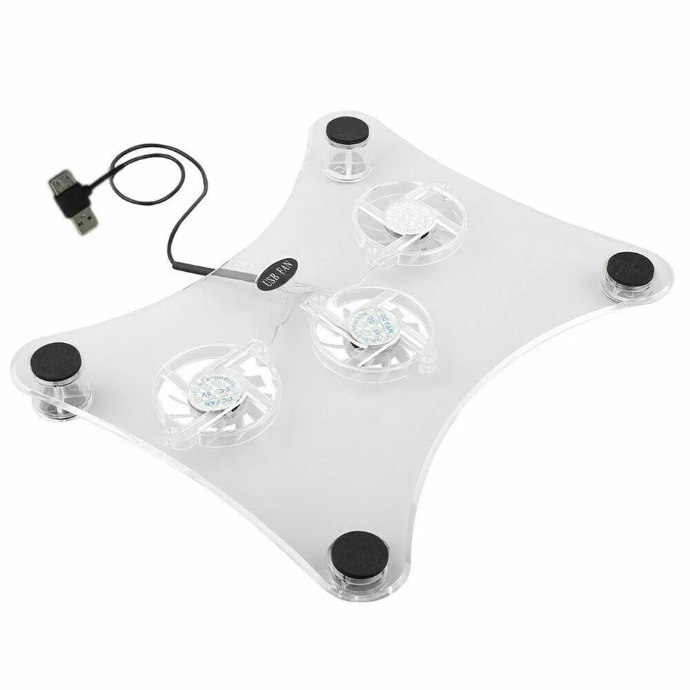 3 Fans USB Cooler Cooling Pad Stand LED Light Radiator for Laptop PC Notebook